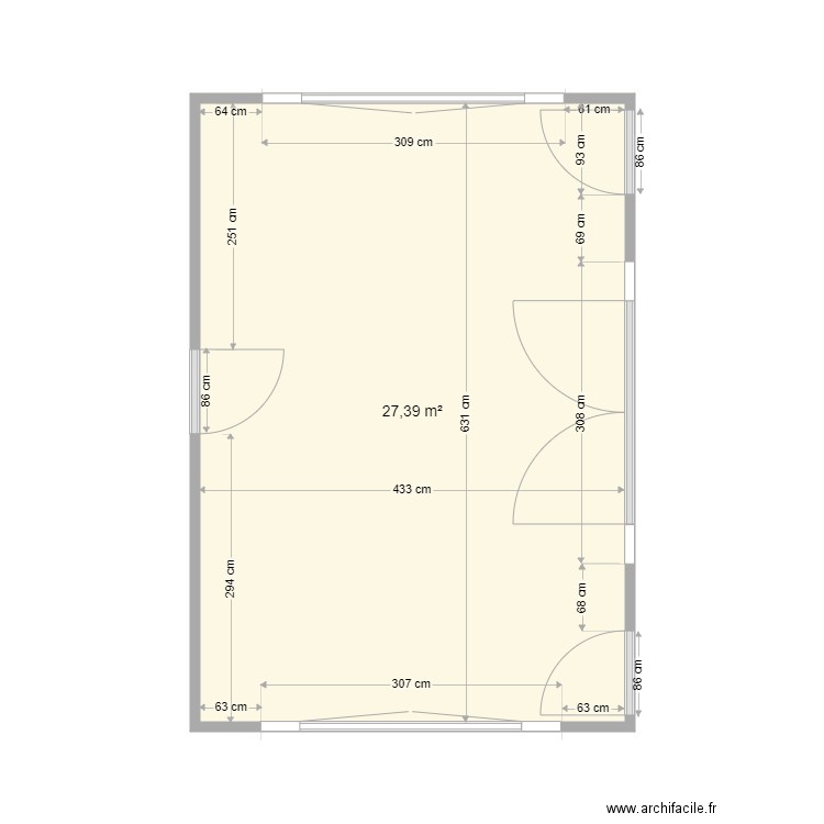 CuisineNantucketV1. Plan de 1 pièce et 27 m2