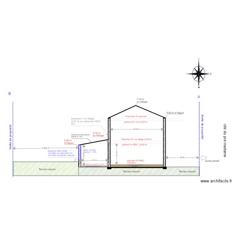 COUPE AB INITALE 21/09. Plan de 4 pièces et 38 m2