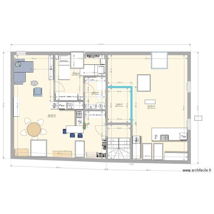 nouveau idee. Plan de 5 pièces et 117 m2