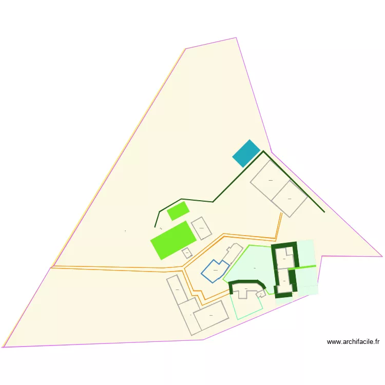 Plan de masse global jardin privatif. Plan de 