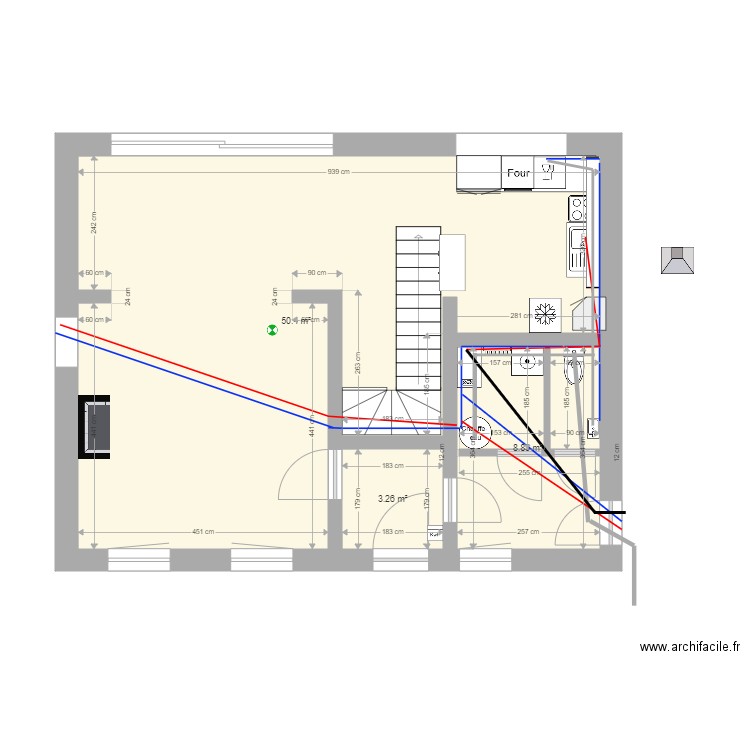 plan maison  RDC PLOMBERIE 1. Plan de 0 pièce et 0 m2