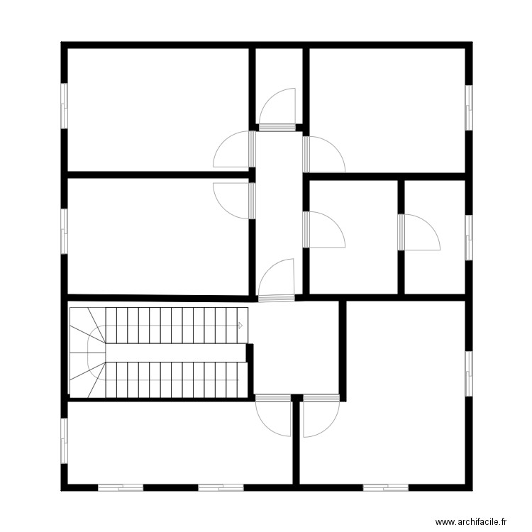 EX PCI R1. Plan de 10 pièces et 80 m2