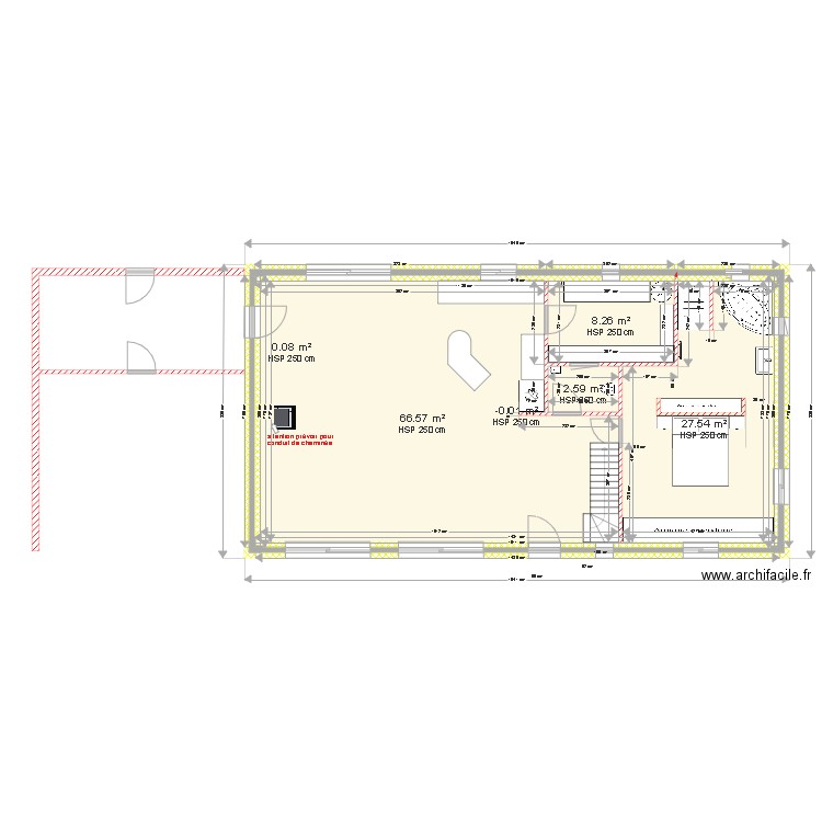 rdc sans sous sol. Plan de 0 pièce et 0 m2