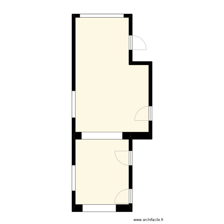 Home0. Plan de 2 pièces et 44 m2