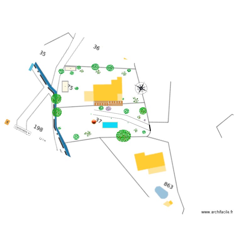 maison piscine . Plan de 0 pièce et 0 m2