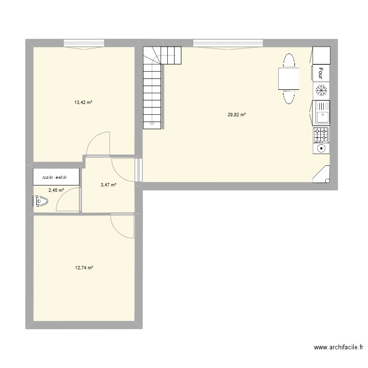 Sandrine Bas 3. Plan de 5 pièces et 62 m2