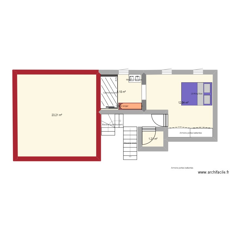 pascal 1er. Plan de 4 pièces et 42 m2