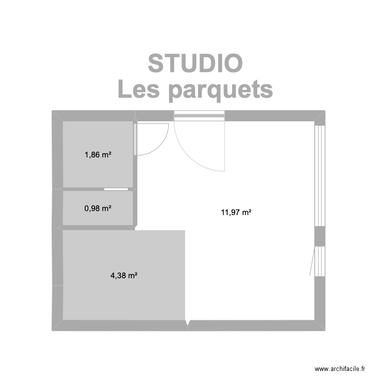 STUDIO Parquets. Plan de 4 pièces et 19 m2