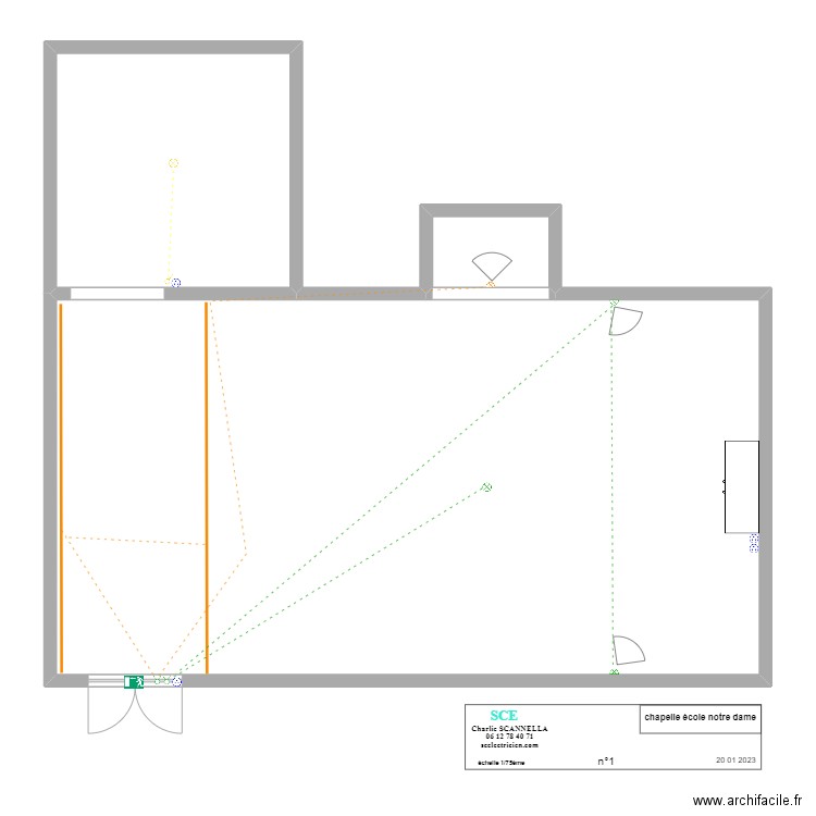 plan chapelle école notre dame. Plan de 3 pièces et 149 m2