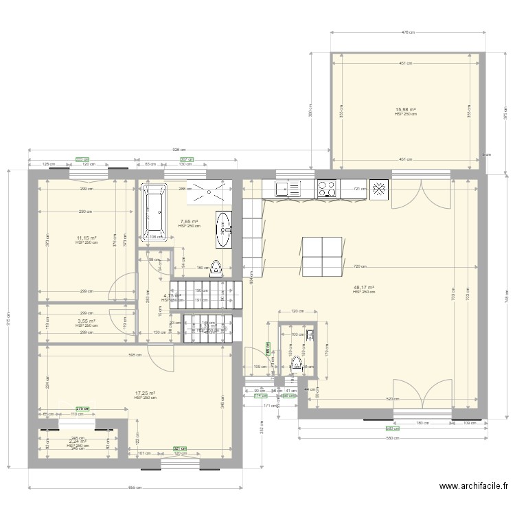 maussane 1 rdc sdbain2 terrasse verand9.. Plan de 0 pièce et 0 m2