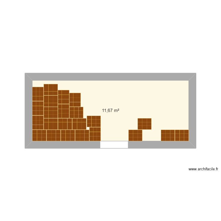 MUR BAR. Plan de 1 pièce et 12 m2