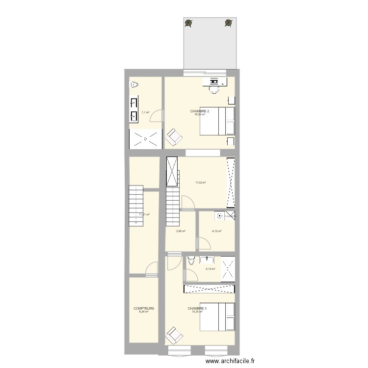 DEFACQ SS V5. Plan de 9 pièces et 81 m2