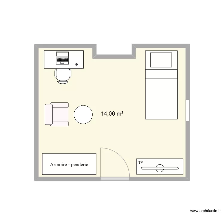 maison. Plan de 1  et 14 m²