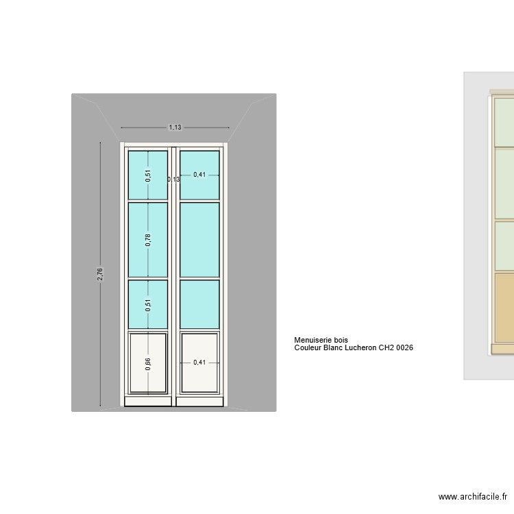 Menuiserie terrasse. Plan de 3 pièces et 9 m2