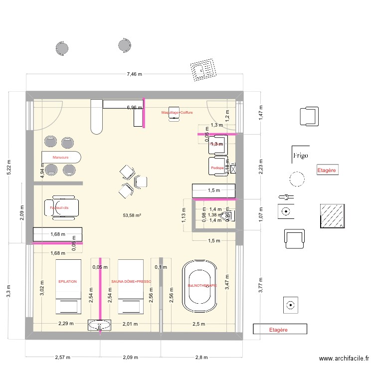 Ahava AUTONOME OPEN 4. Plan de 2 pièces et 55 m2