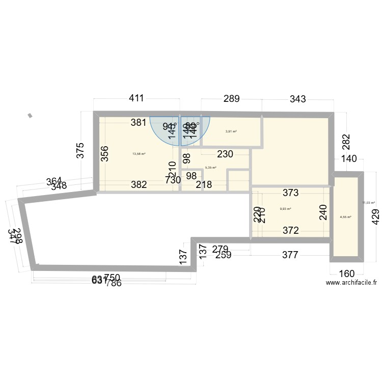 Clau V2. Plan de 7 pièces et 50 m2