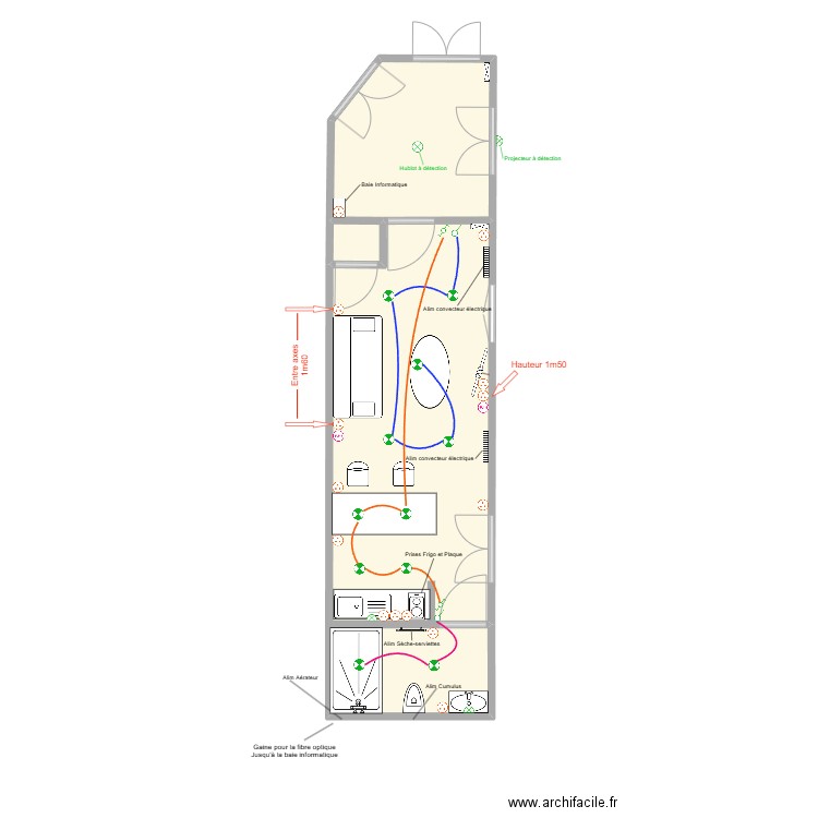 OEGC St Joseph. Plan de 3 pièces et 29 m2