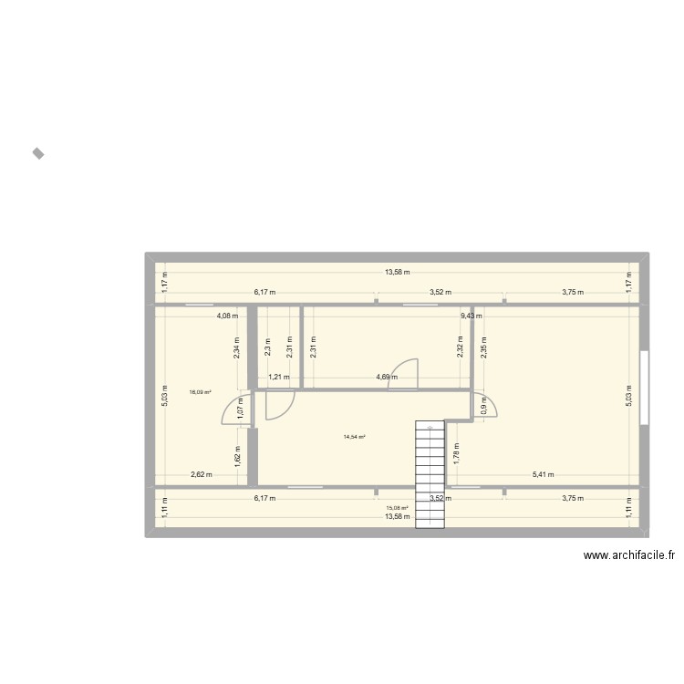 maison Mozé étage. Plan de 5 pièces et 97 m2