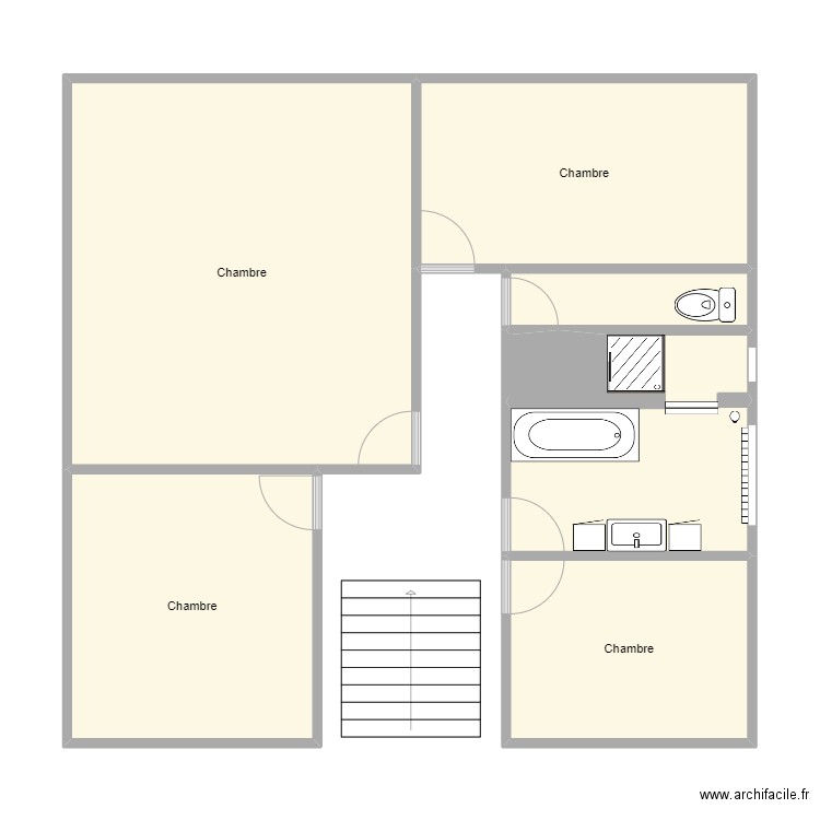 plan maison étage 2. Plan de 6 pièces et 78 m2