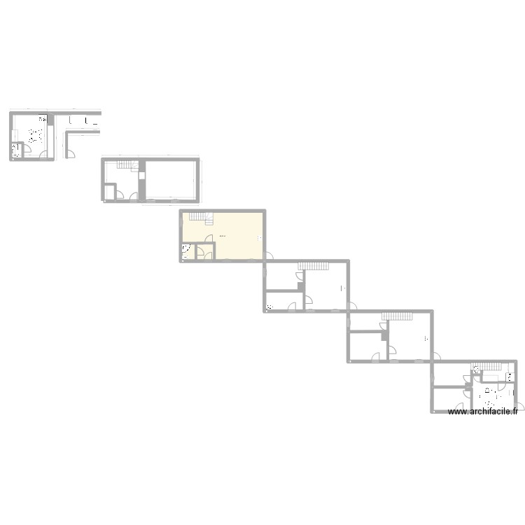 saint h rdc 3. Plan de 1 pièce et 43 m2