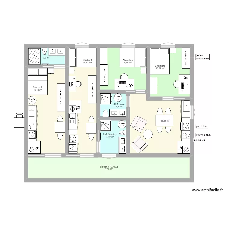 Appartement T2 40M2. Plan de Appartement T2 40M2. Plan de