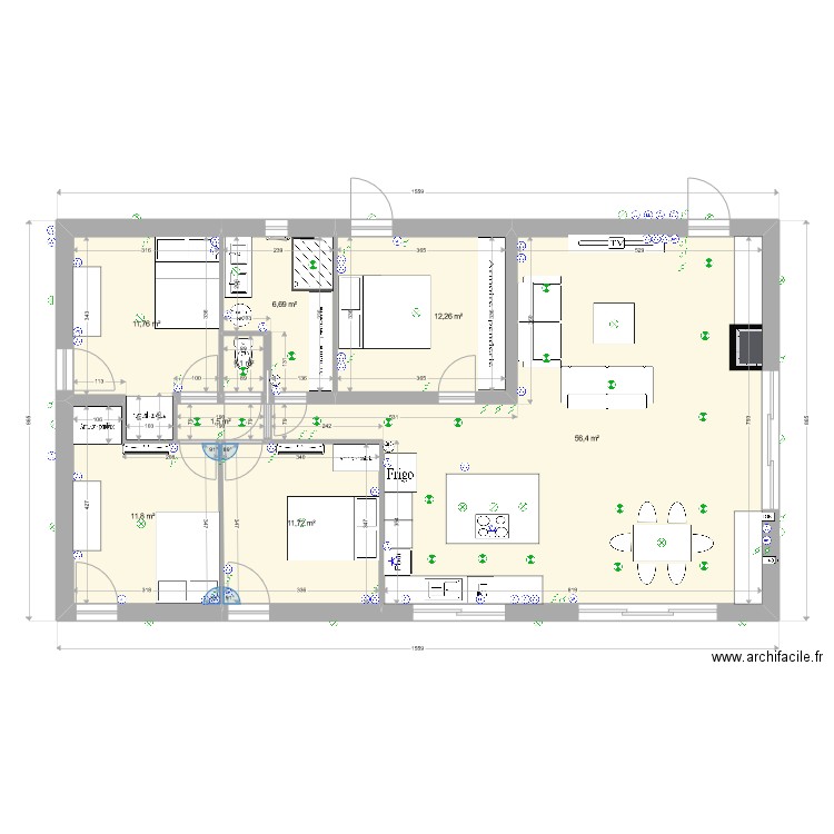 hangar 2023 Départ. Plan de 8 pièces et 113 m2