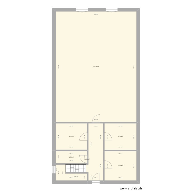 BARDEZ R+2 OLORON . Plan de 6 pièces et 145 m2