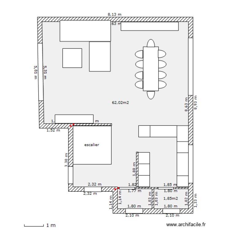 plan maison 64m2