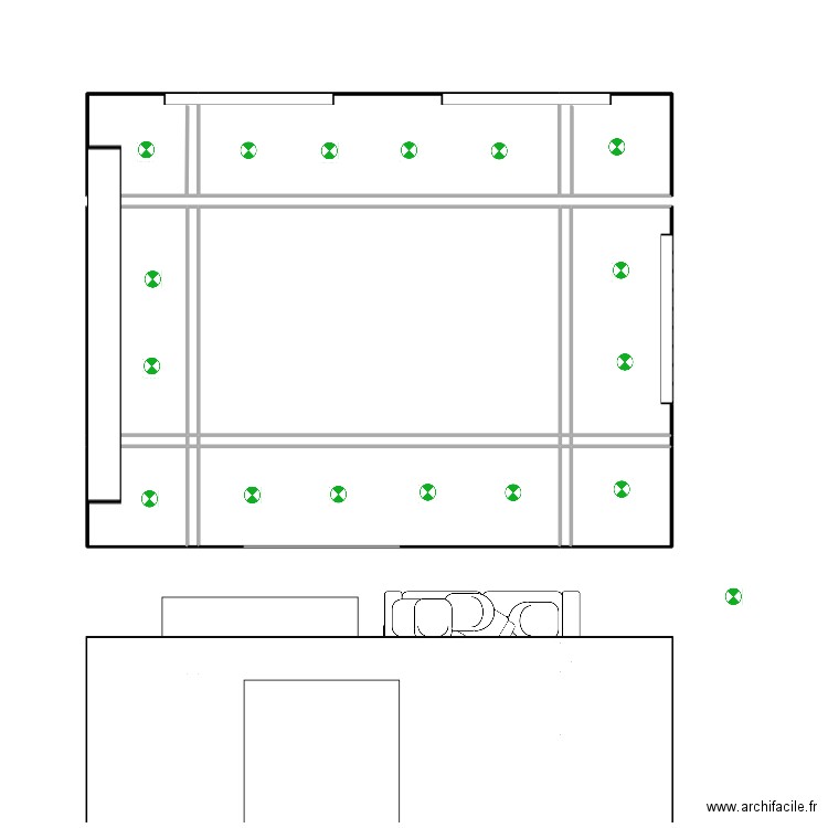 Anatole plafond2. Plan de 18 pièces et 34 m2