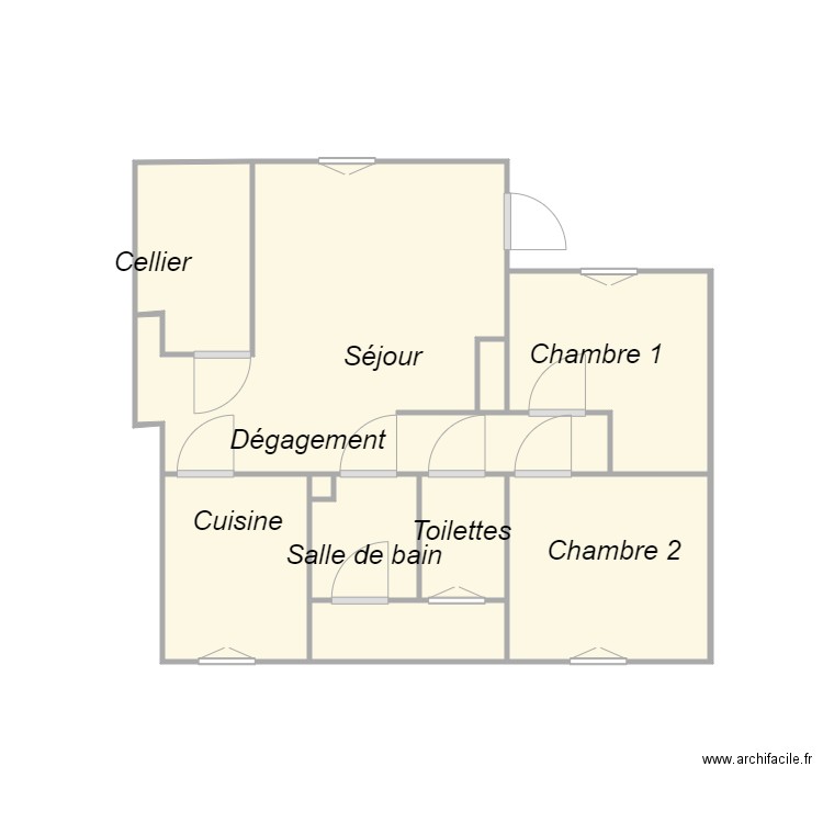 Croquis LACOMBE. Plan de 9 pièces et 19 m2