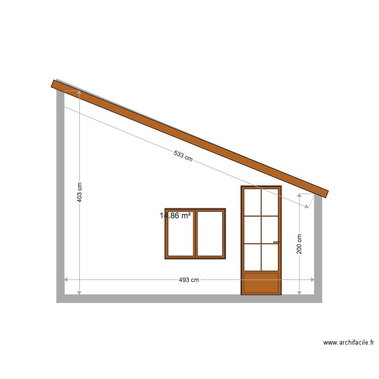 façade arrière côté avant. Plan de 0 pièce et 0 m2