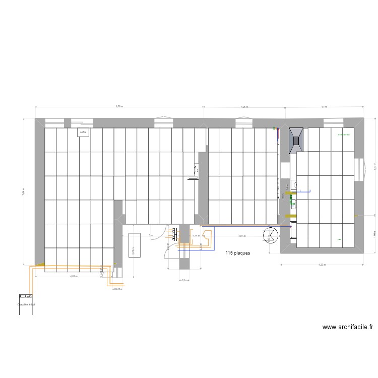 plaques poly 115. Plan de 3 pièces et 81 m2