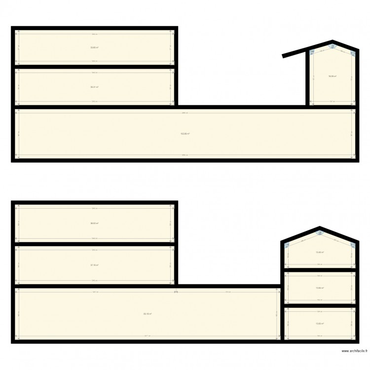 265 judaique coupe. Plan de 10 pièces et 386 m2