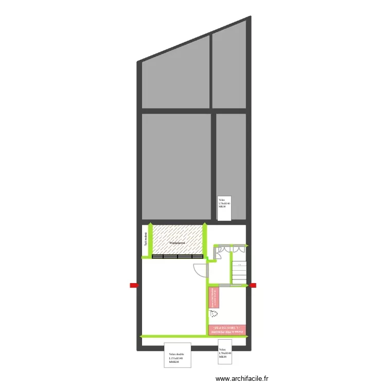 BAUCQ 77 4e &eacute;tage - Zones avec PRIMER. Plan de 9 Pièces et 91 m²