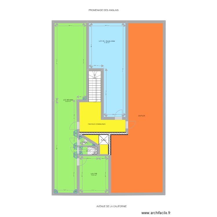 177 promenade des Anglais actuel. Plan de 8 pièces et 199 m2