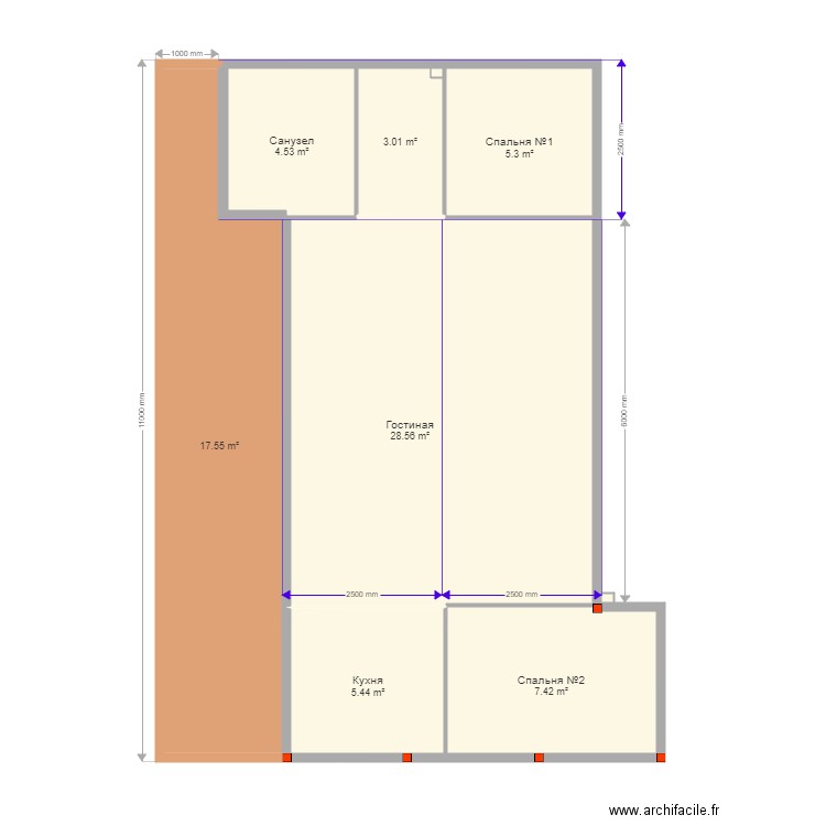 60 3 svai. Plan de 0 pièce et 0 m2