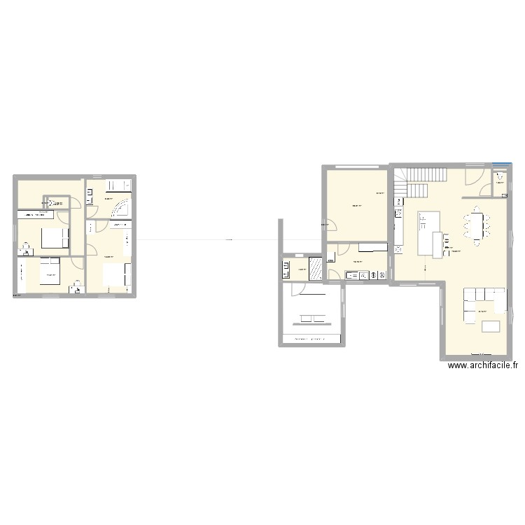 plan Maison Meuble coté . Plan de 17 pièces et 178 m2