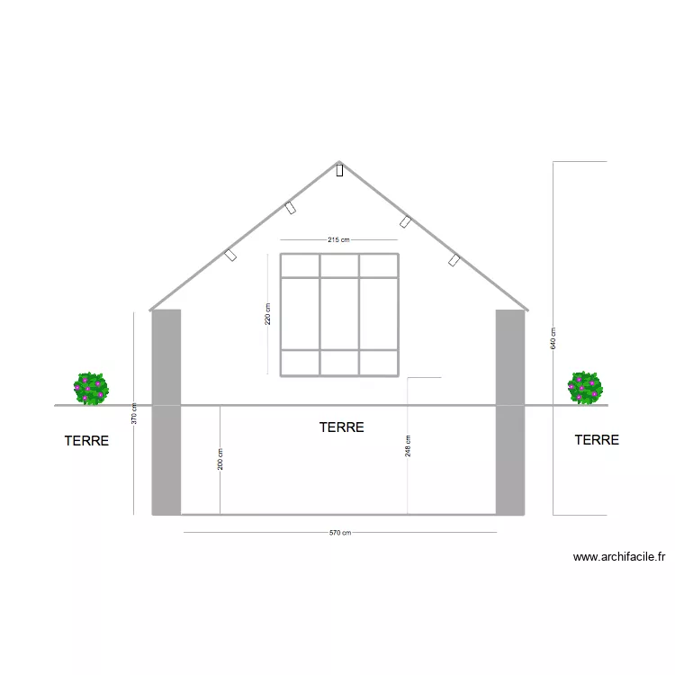 projet FO vue de l'int&eacute;rieur de la grange. Plan de 