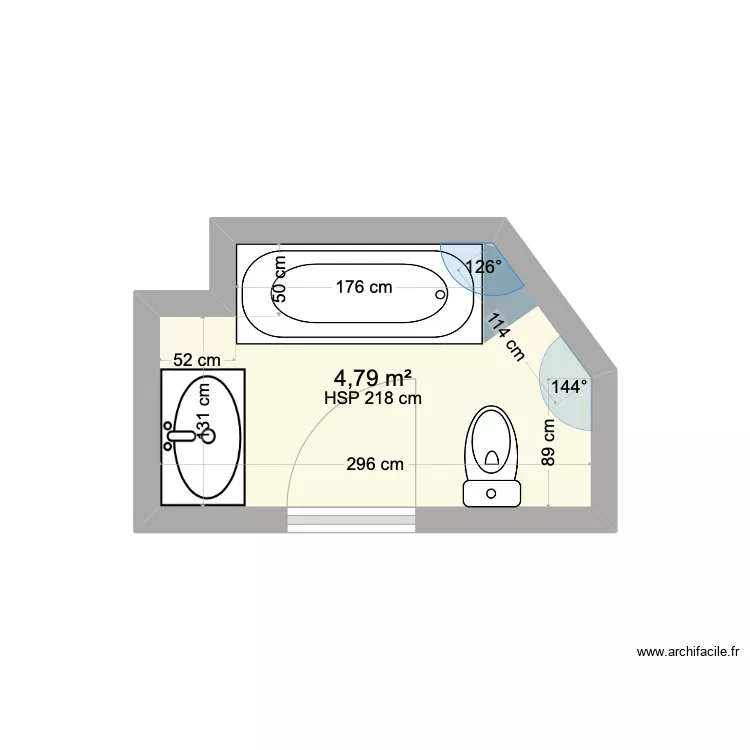 Salle de bain Les M&eacute;l&egrave;zes A. Plan de 