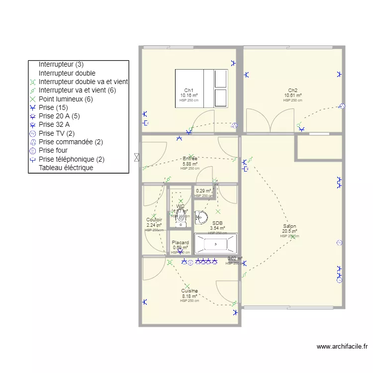 appartement Claude et Chantal. Plan de 