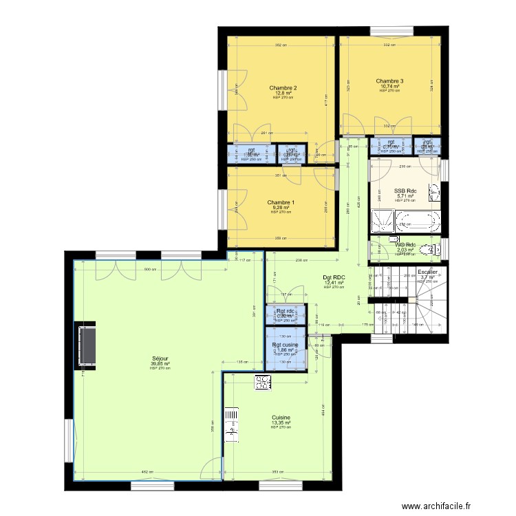 brax. Plan de 33 pièces et 310 m2