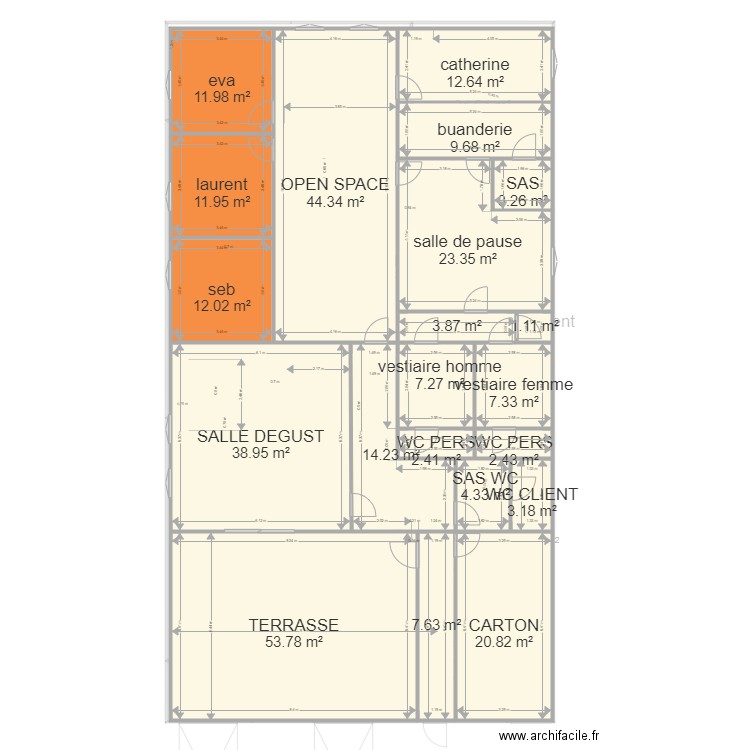 plan montussan v20. Plan de 43 pièces et 599 m2