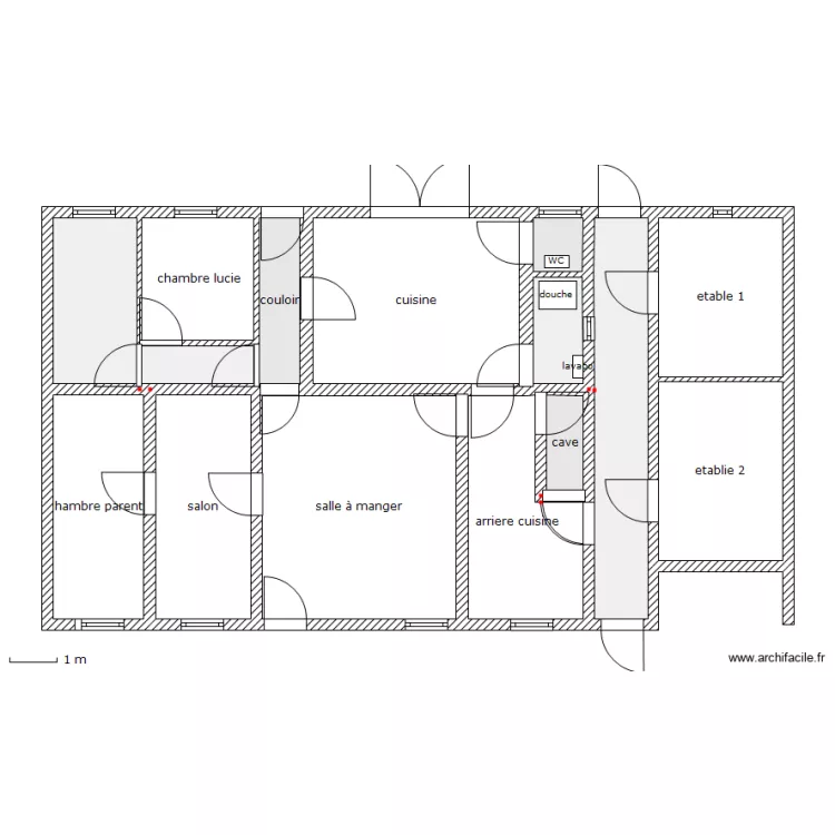 fermette actuellement blanc. Plan de 