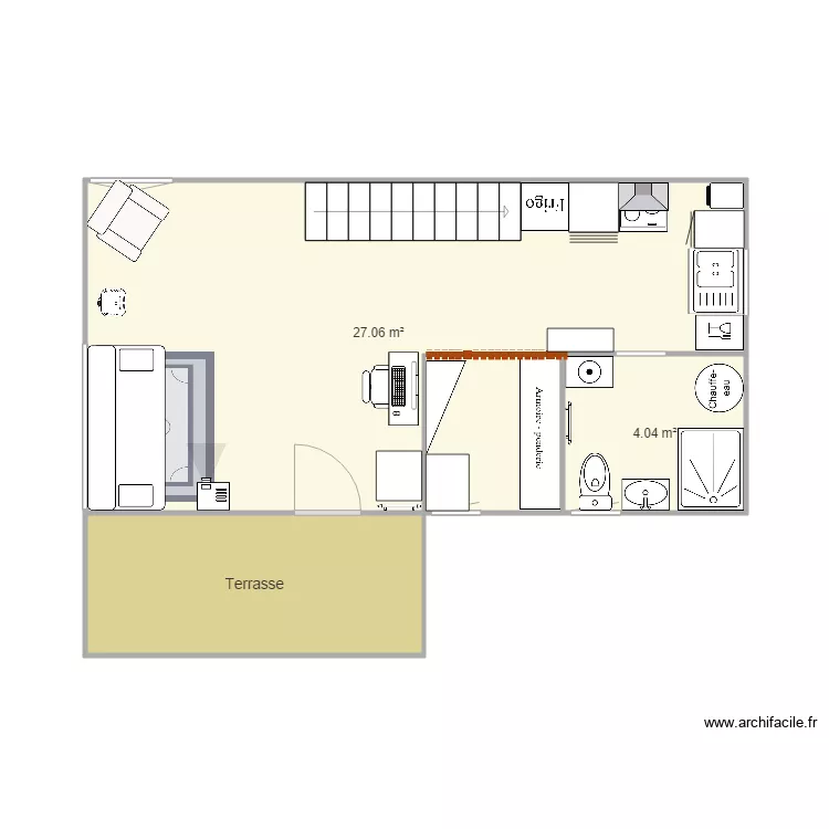 tinyhouse 8M sur 4M. Plan de 