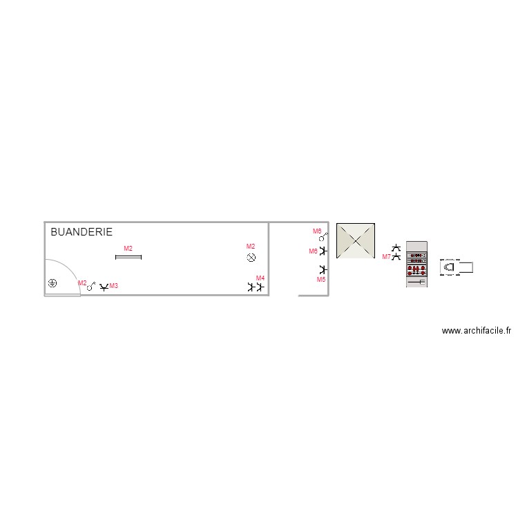 buanderie.1. Plan de 0 pièce et 0 m2