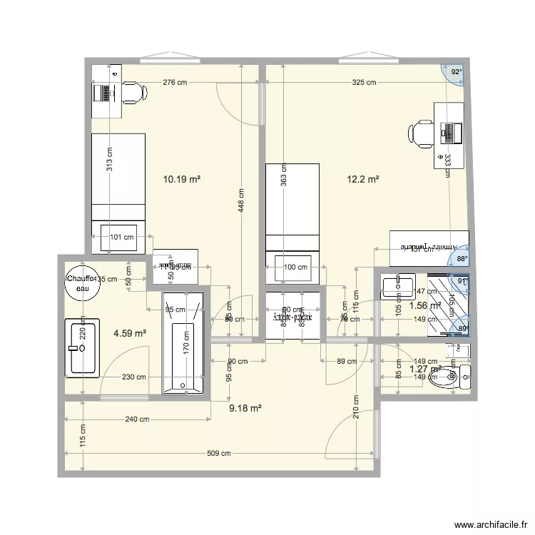 studio chambre apres travaux 5. Plan de 