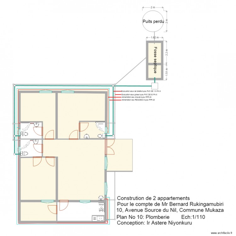 plomberie. Plan de 0 pièce et 0 m2