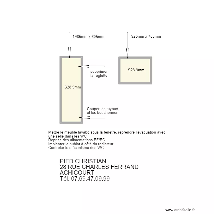PDCH PIED ACHICOURT SAV. Plan de 
