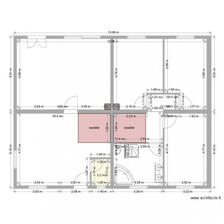 maison sans garage 13m étage. Plan de 0 pièce et 0 m2