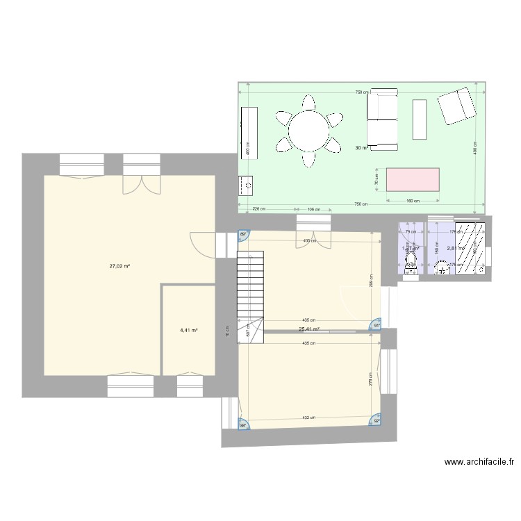 LaCroix2. Plan de 6 pièces et 91 m2